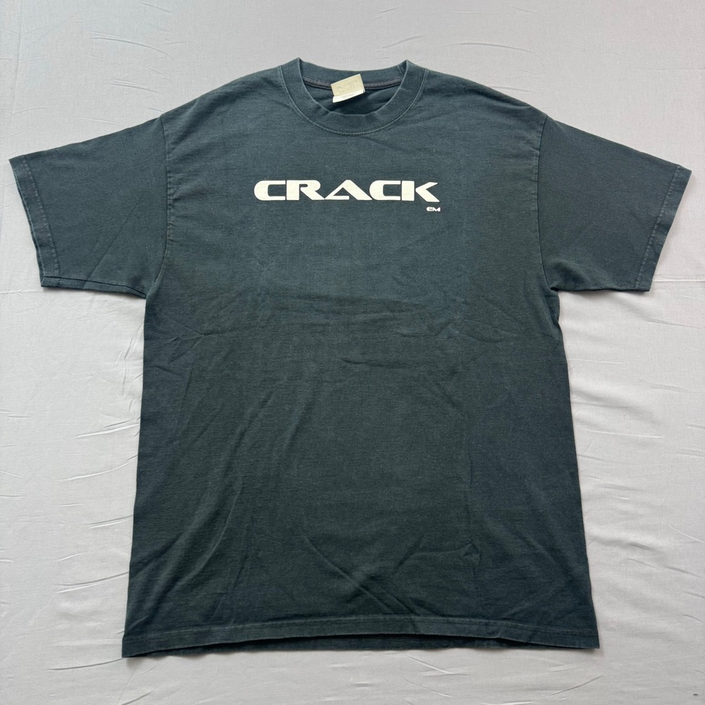 Port and Company Crack Zotes.com Graphic T-Shirt Mens Large Black Short‎ Sleeve